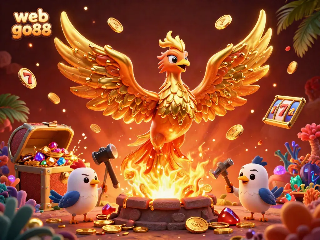 Experience thrilling games on web go88 with a magical golden phoenix and dynamic slot elements.