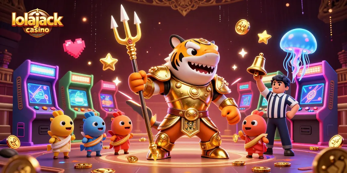 Experience thrilling gameplay at lolajack casino with its exciting 3D tiger shark scene and arcade elements.